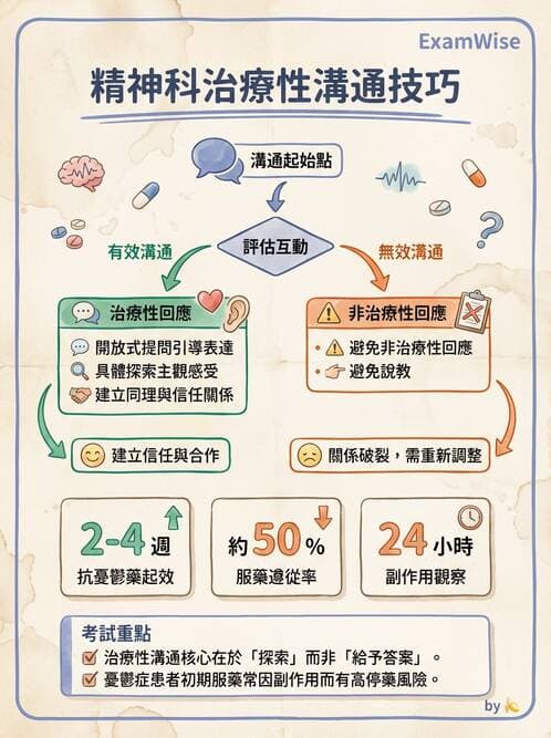 護理師 - 治療性溝通與護病關係 - AI 圖文解析預覽