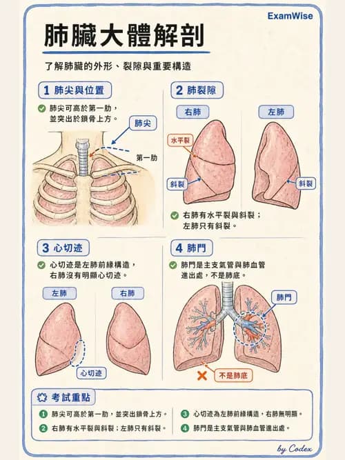 呼吸治療師 - 呼吸系統構造與發展 - AI 圖文解析預覽