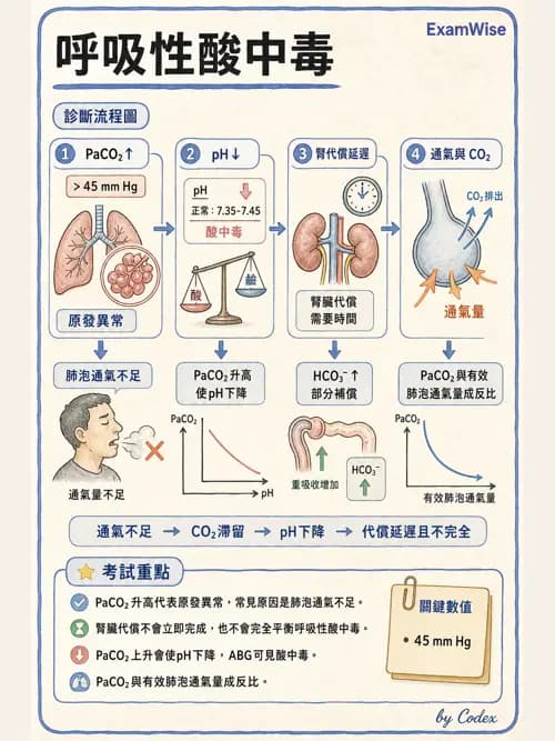 呼吸治療師 - 酸鹼平衡與腎臟生理 - AI 圖文解析預覽