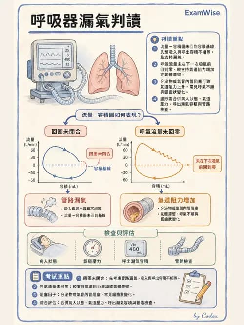呼吸治療師 - 呼吸器圖形判讀與故障排除 - AI 圖文解析預覽