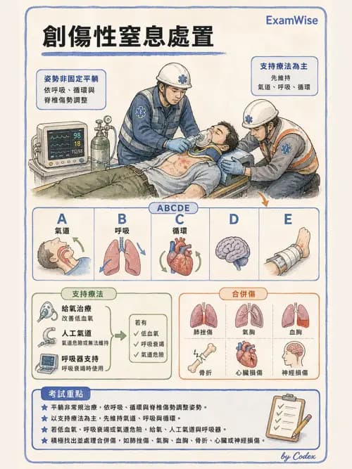 呼吸治療師 - 外力傷害與胸廓病變 - AI 圖文解析預覽