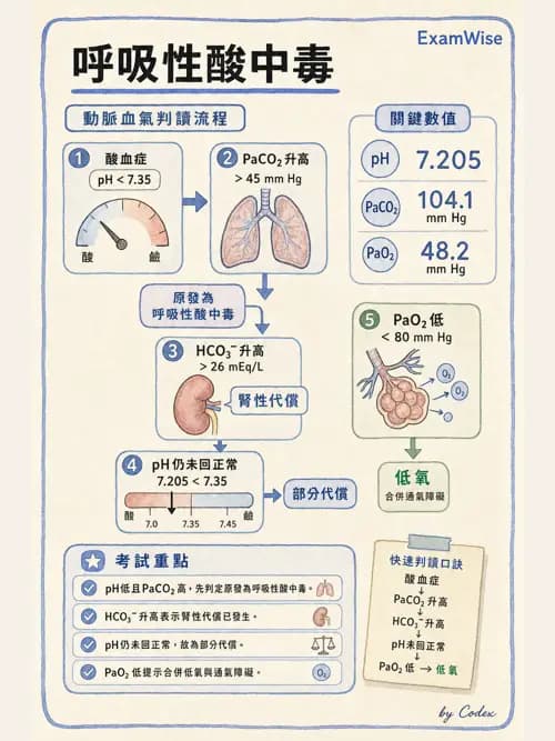 呼吸治療師 - 酸鹼平衡與腎臟生理 - AI 圖文解析預覽