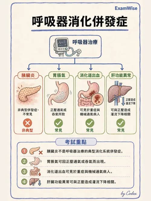 呼吸治療師 - 正壓通氣生理影響與合併症 - AI 圖文解析預覽