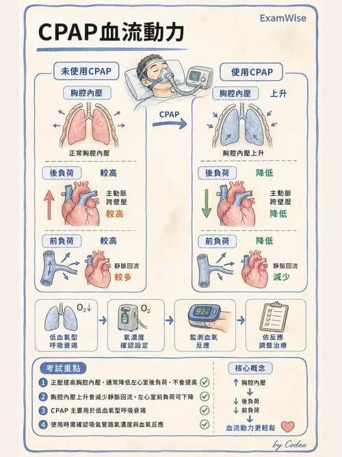 呼吸治療師 - 正壓通氣生理影響與合併症 - AI 圖文解析預覽