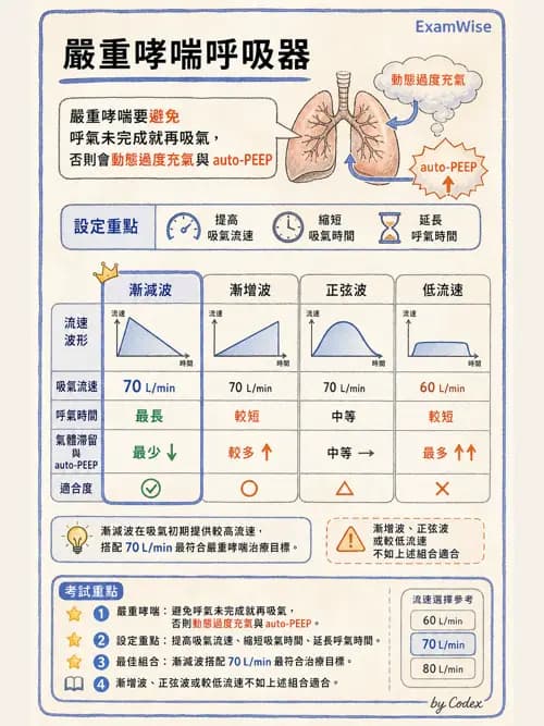 呼吸治療師 - 臨床設定、參數調整與脫離 - AI 圖文解析預覽
