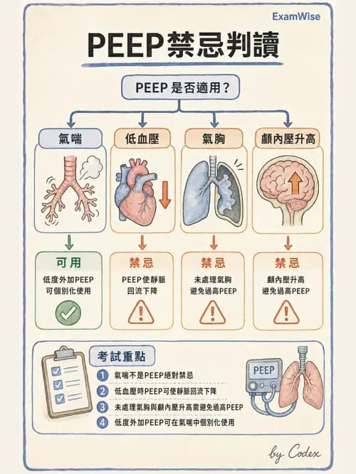 呼吸治療師 - 正壓通氣生理影響與合併症 - AI 圖文解析預覽