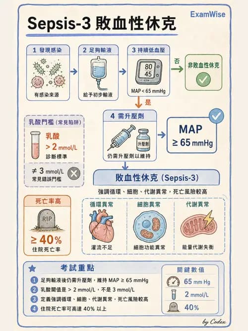 呼吸治療師 - 休克、敗血症與多器官衰竭 - AI 圖文解析預覽