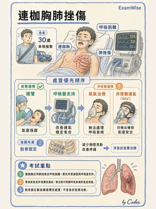 呼吸治療師 - 外力傷害與胸廓病變 - AI 圖文解析預覽