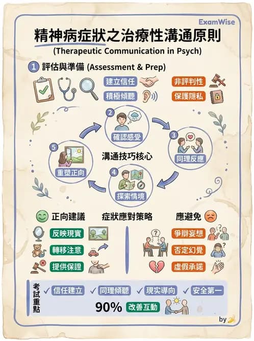護理師 - 治療性溝通與護病關係 - AI 圖文解析預覽