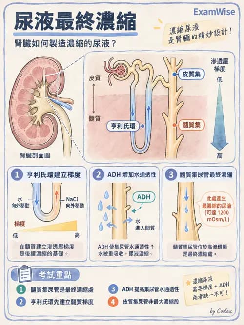 職治 - 腎臟、體液與酸鹼生理 - AI 圖文解析預覽