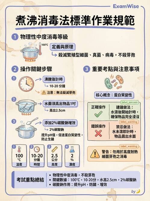 護理師 - 無菌消毒與感染控制 - AI 圖文解析預覽