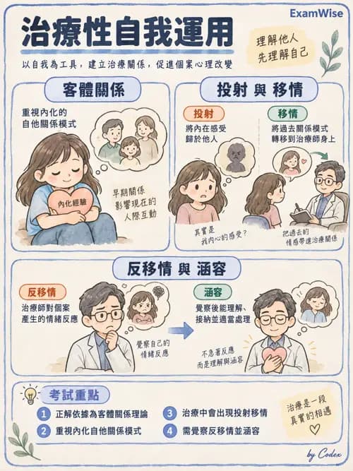 職治 - 心理動力、人本與治療關係 - AI 圖文解析預覽