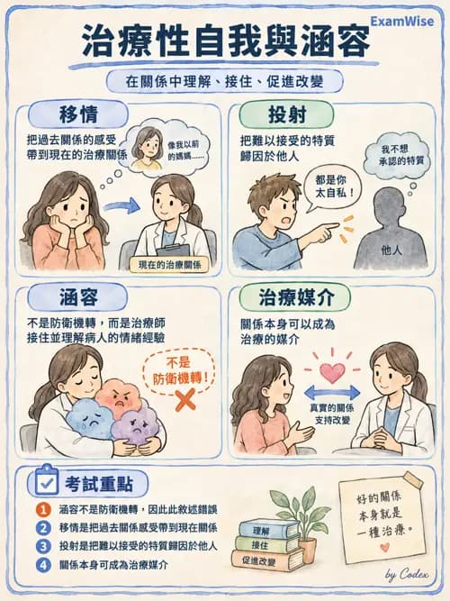 職治 - 心理動力、人本與治療關係 - AI 圖文解析預覽