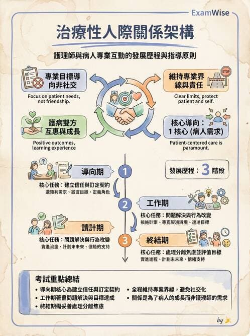 護理師 - 治療性溝通與護病關係 - AI 圖文解析預覽
