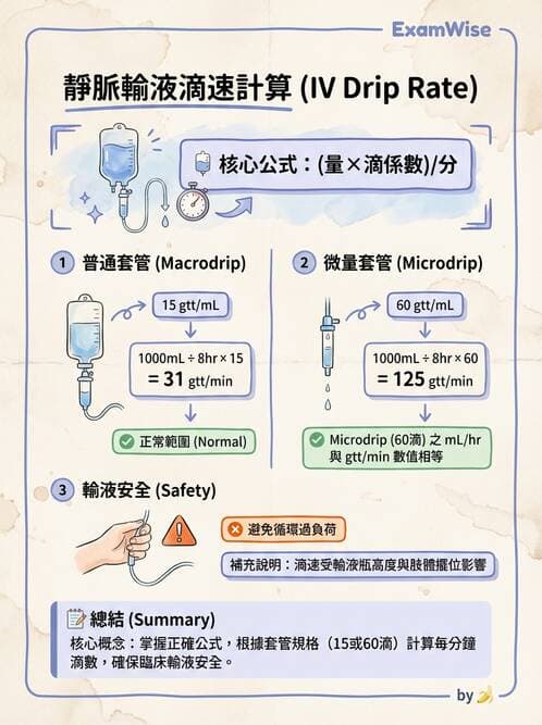 護理師 - 靜脈輸液與電解質平衡 - AI 圖文解析預覽
