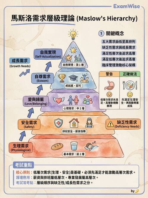 護理師 - 管理與激勵理論 - AI 圖文解析預覽