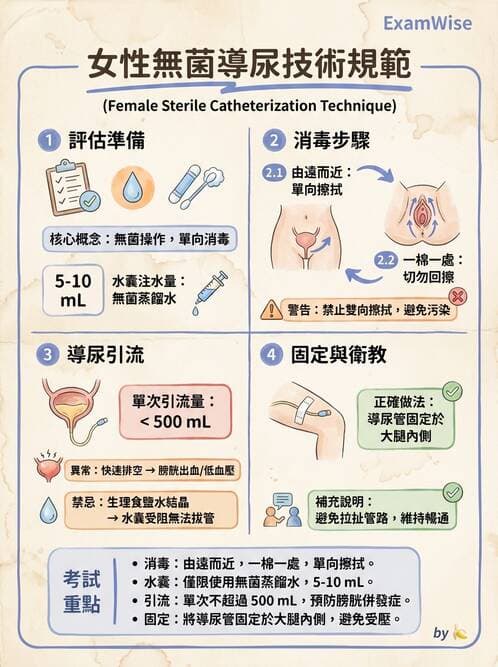 護理師 - 泌尿排泄與導尿護理 - AI 圖文解析預覽