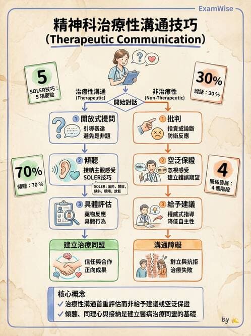 護理師 - 治療性溝通與護病關係 - AI 圖文解析預覽