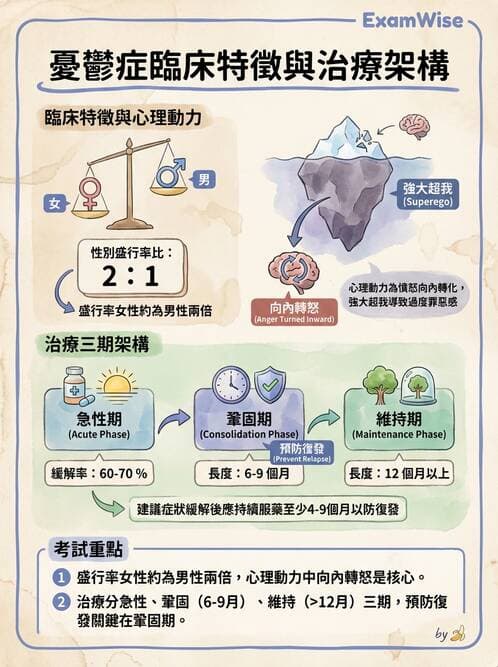 護理師 - 憂鬱症與自殺防治 - AI 圖文解析預覽