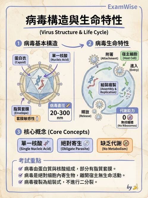 護理師 - 病毒學概念、prion - AI 圖文解析預覽