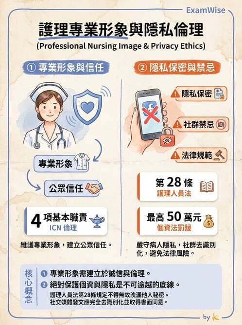 護理師 - 護理法規與倫理困境 - AI 圖文解析預覽