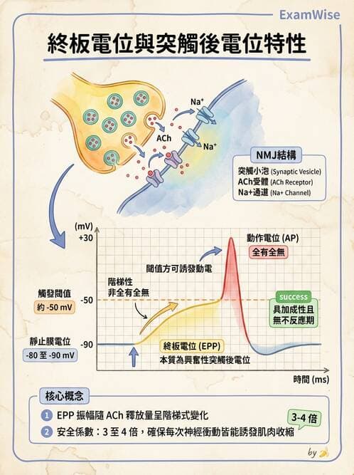 護理師 - 神經傳導、突觸與反射 - AI 圖文解析預覽