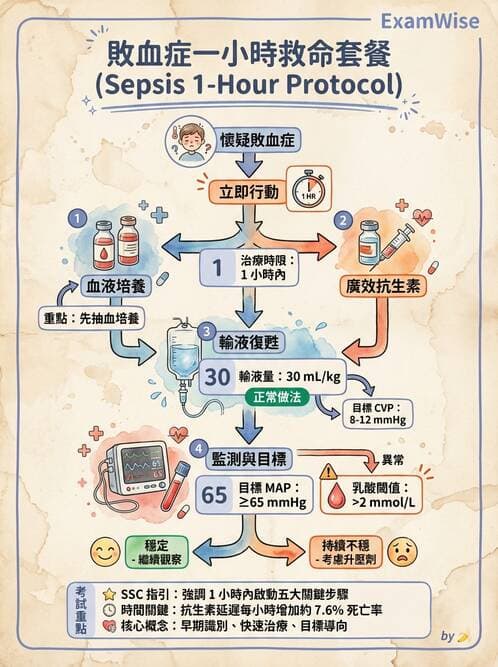 護理師 - 休克與敗血症護理 - AI 圖文解析預覽