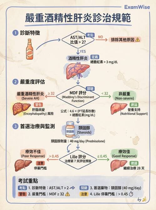 內專 - 急性肝炎、脂肪肝與其他肝病 - AI 圖文解析預覽