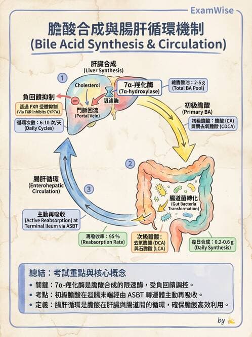 內專 - 膽道疾病與膽酸生理 - AI 圖文解析預覽