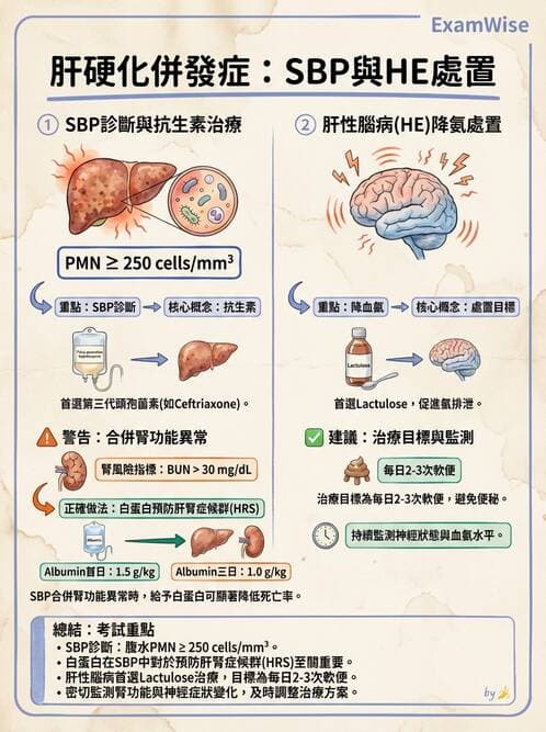 內專 - 肝硬化、肝癌及併發症 - AI 圖文解析預覽