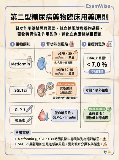 內專 - 口服降血糖藥物機轉與比較 - AI 圖文解析預覽