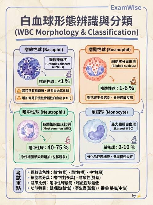 醫檢師 - 白血球生理與形態 - AI 圖文解析預覽