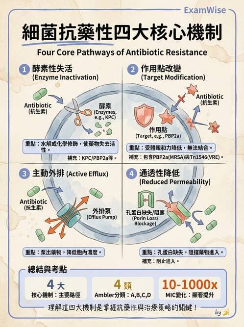 醫檢師 - 抗藥性機制 - AI 圖文解析預覽