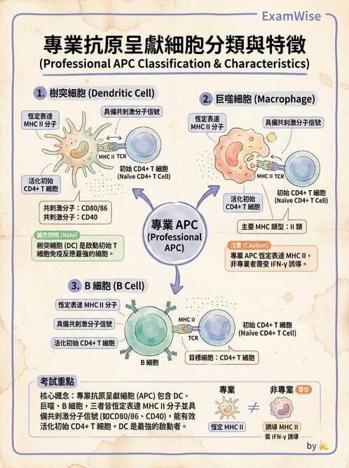 醫檢師 - 細胞激素與抗原呈獻 - AI 圖文解析預覽