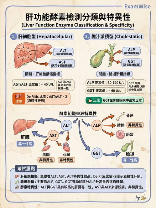 醫檢師 - 肝臟機能與胰臟酵素 - AI 圖文解析預覽
