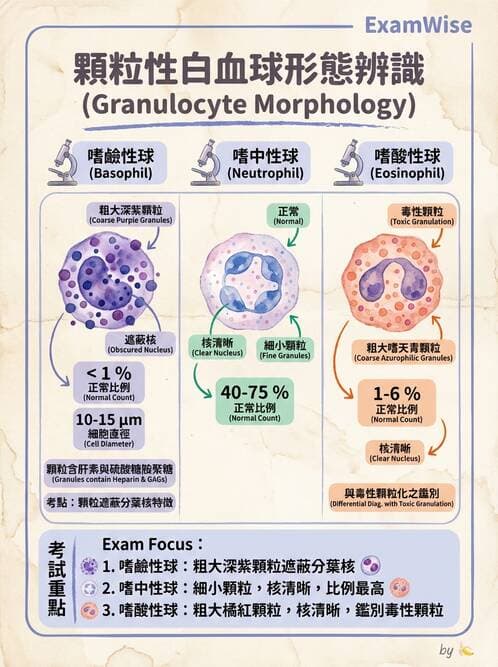 醫檢師 - 白血球生理與形態 - AI 圖文解析預覽