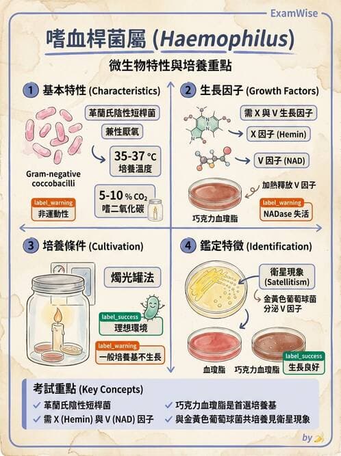 醫檢師 - 奈瑟菌與挑剔性革蘭氏陰性菌 - AI 圖文解析預覽