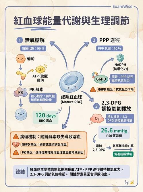 醫檢師 - 紅血球生理與形態 - AI 圖文解析預覽