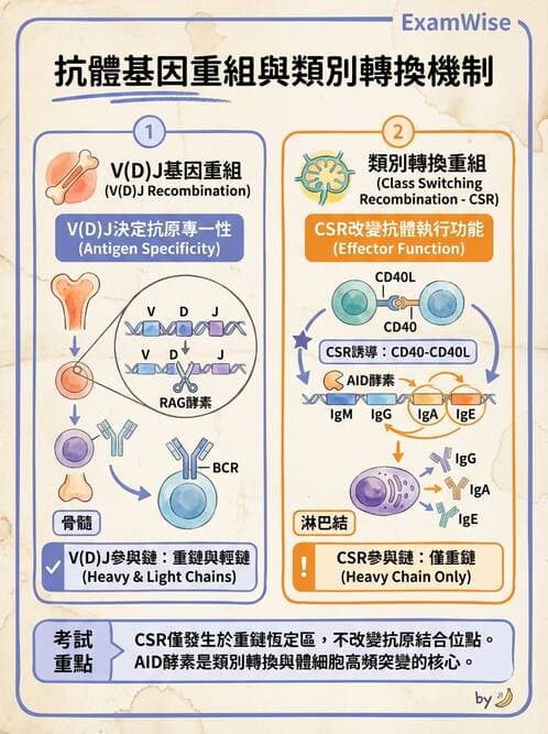 醫檢師 - B細胞發育與抗體生成 - AI 圖文解析預覽