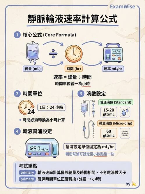 護理師 - 靜脈輸液與電解質平衡 - AI 圖文解析預覽