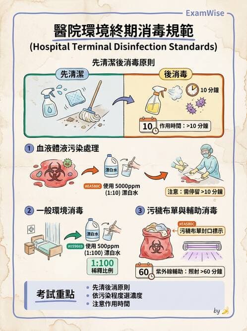 護理師 - 無菌消毒與感染控制 - AI 圖文解析預覽
