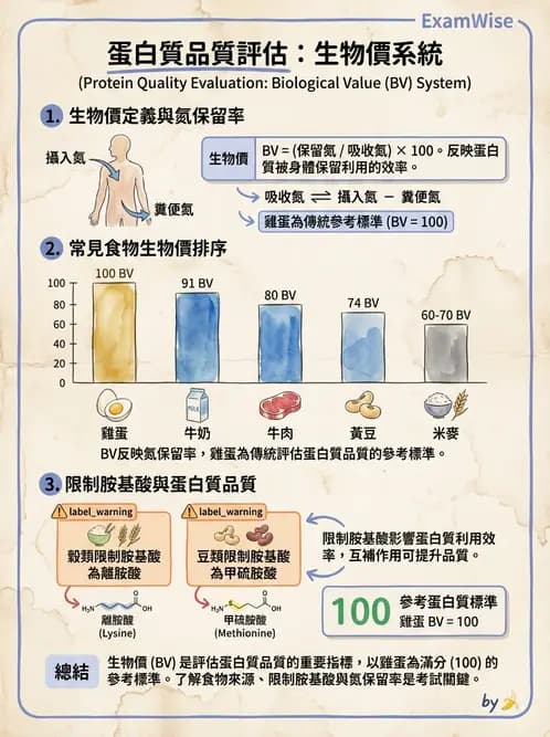 營養 - 蛋白質消化吸收與品質評估 - AI 圖文解析預覽