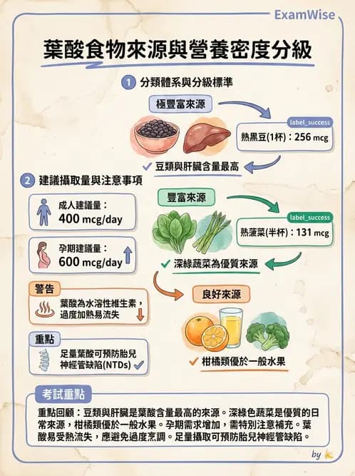 營養 - 單碳代謝與造血B群維生素 - AI 圖文解析預覽