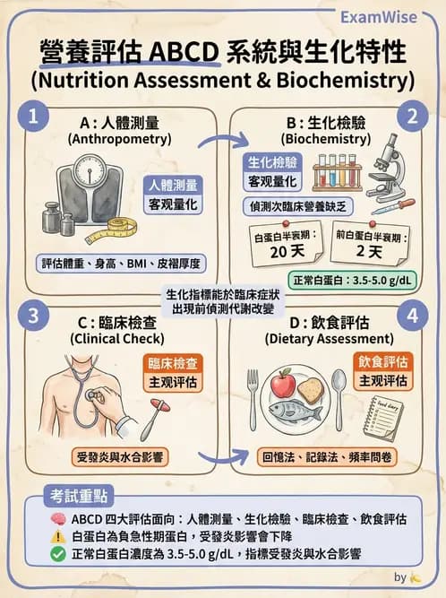 營養 - 生化指標與營養缺乏 - AI 圖文解析預覽
