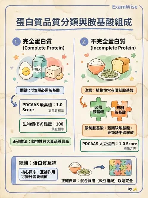 營養 - 蛋白質消化吸收與品質評估 - AI 圖文解析預覽