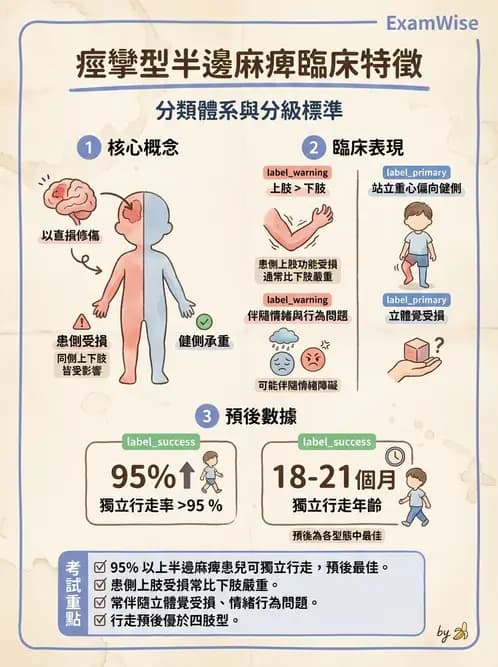 物治 - 腦性麻痺分類、評估與步態 - AI 圖文解析預覽