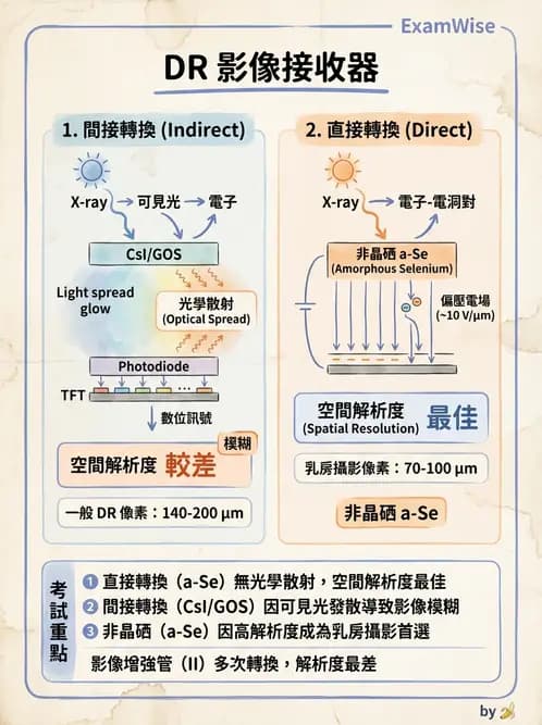 放射 - 數位放射攝影(DR)偵測器與影像品質 - AI 圖文解析預覽