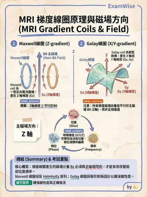 放射 - 梯度線圈與空間編碼 - AI 圖文解析預覽