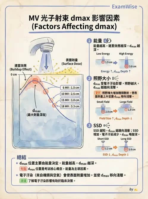 放射 - 劑量增建、散射因子與假體量測 - AI 圖文解析預覽