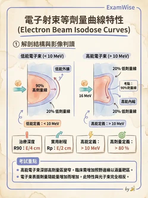 放射 - 電子射束物理特性與劑量分布 - AI 圖文解析預覽